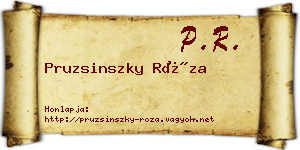 Pruzsinszky Róza névjegykártya